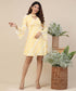 Sleeve Flared Mustard Skater Dress